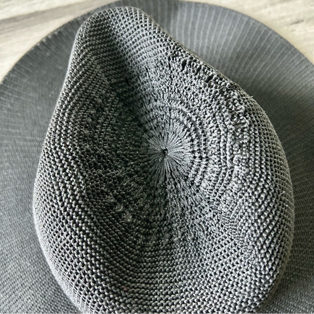 💜 LAST CHANCE Black Woven Style Panama Hat Straw Hat Wide Brim Fedora - Picture 3 of 6